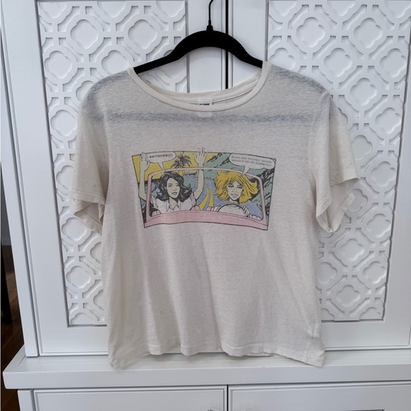 Re/Done White Tee with Graphic Print - Picture 1 of 5